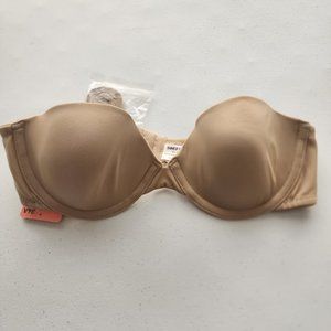 34A Bra Sweet Nothings By Maidenform 08155 Beige Nylon Strapless Underwire.